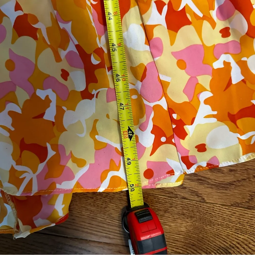 Fortunate One Frosted Love Maxi Dress Pink Orange Flowy Backless Vacation Sz L Size L - Image 7