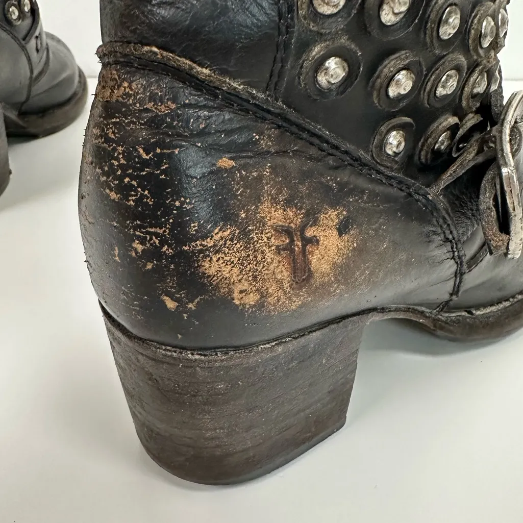 Frye Vera Disc Jenna Heeled Studded Moto Boots - Image 10