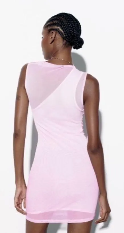 NWOT Pink Ombre Mesh Dress - Image 2