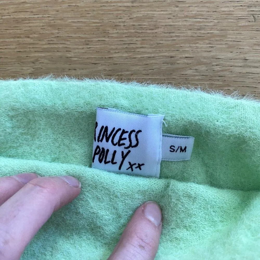 Princess Polly Bandeau Tube Top in Lime Green Fuzzy Knit - Image 4