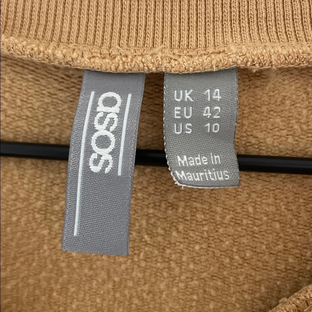 ASOS Boxy Cropped Long Sleeve Crewneck Pullover Sweatshirt Size 10 - Image 6