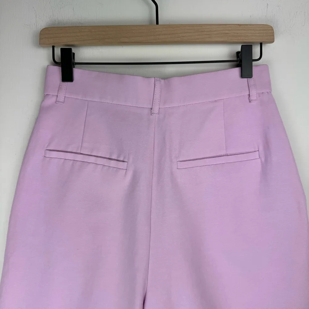 NWT ZARA High Rise Bermuda Shorts Sz Small Linen Blend Lilac Purple - Image 10
