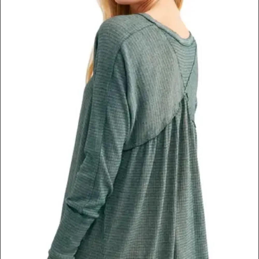Free People Citrine waffle thermal cotton Top - Image 2