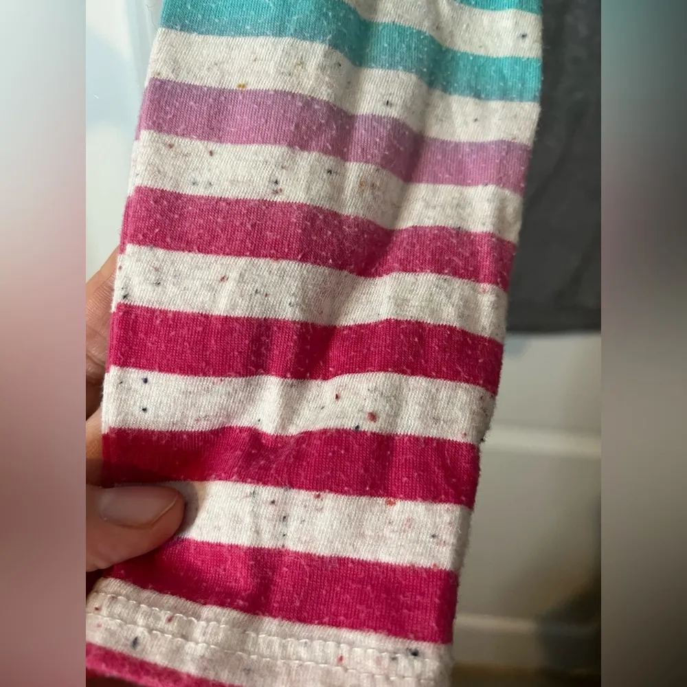 Unbranded Women’s Long Rainbow Slub Nep Sleeved Lightweight Gray Tshirt Sz Large Pink - Image 12