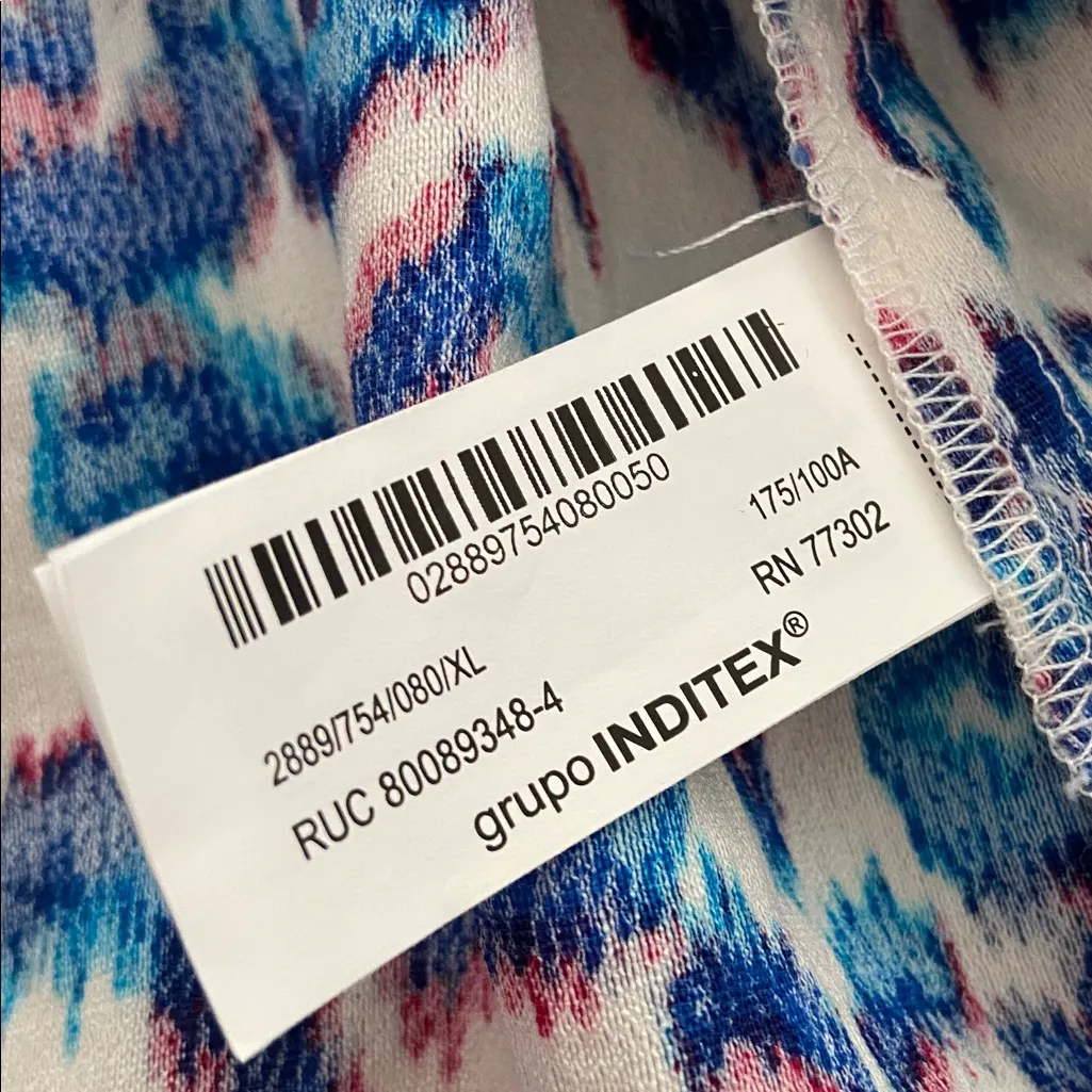 Zara Vibrant Blue and White Blouse size XL brand new length 30” bust 44” - Image 6