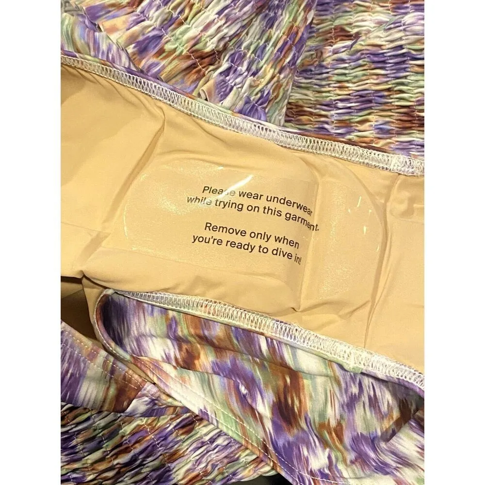 Tanya Taylor NWT Kendra Smocked One-Piece Lined Adjustable Straps 3X Purple - Image 7