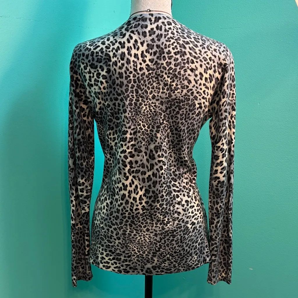 Evan Picone lovely Leopard Print Button Down Cardigan - Image 8