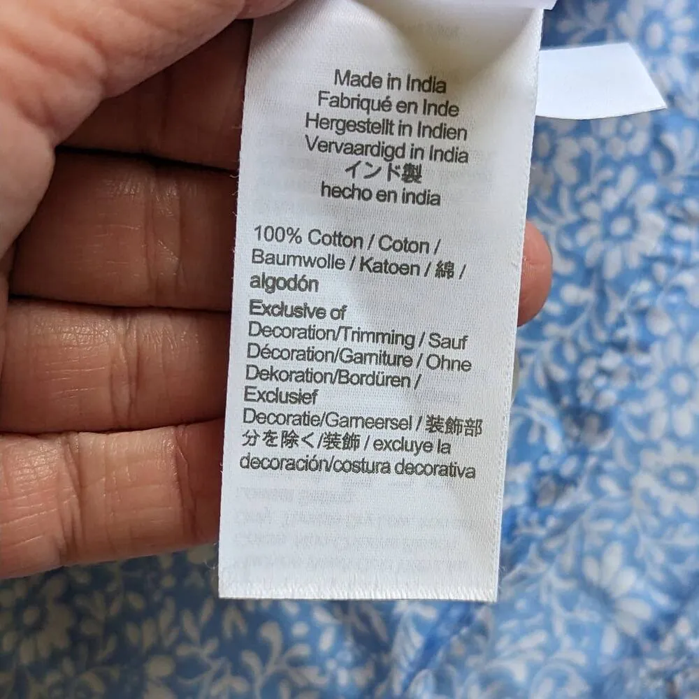 J. Crew Smocked Tank Pajama Set Soft Cornflower White Womens 2XL Sleepwear XXL - Image 7