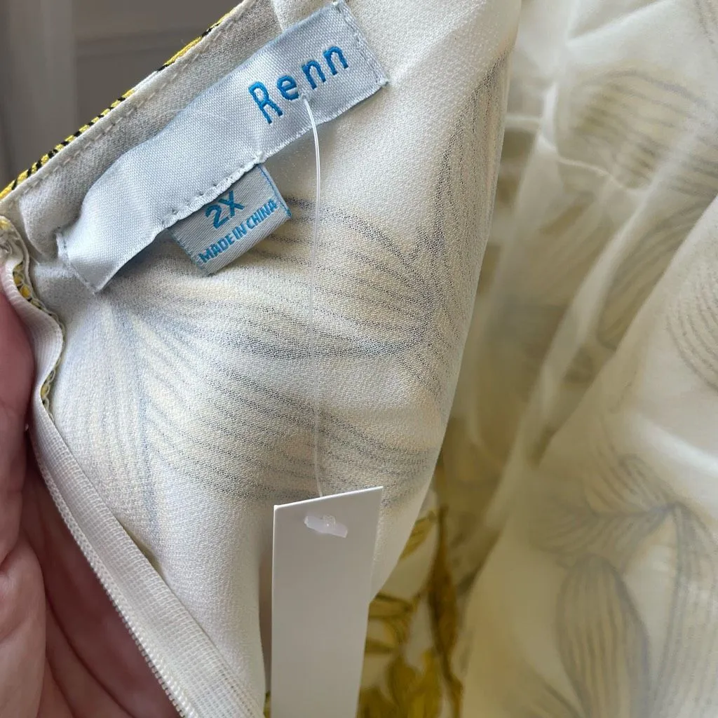 NWT Renn Yellow Aster Flower Romper 2X Size XXL - Image 8