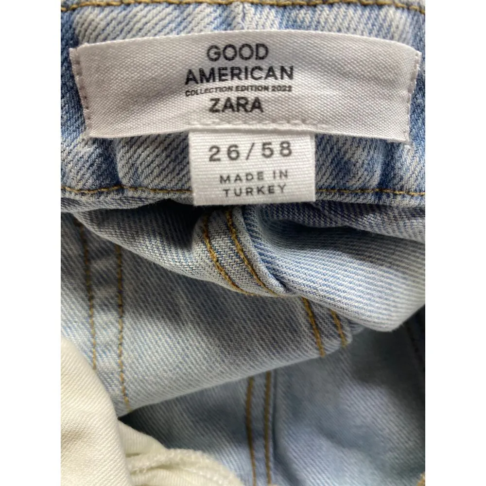 Brand New Good American X Zara Women's 26 90s Relaxed High Rise Jeans Blue - Image 8