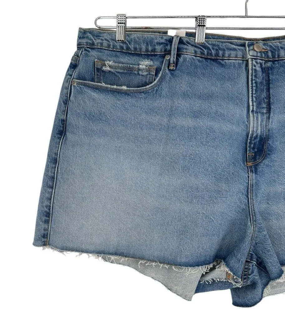 Good American Good 90’s Denim Shorts High Waisted size 24 Plus NWT Indigo Jean - Image 4