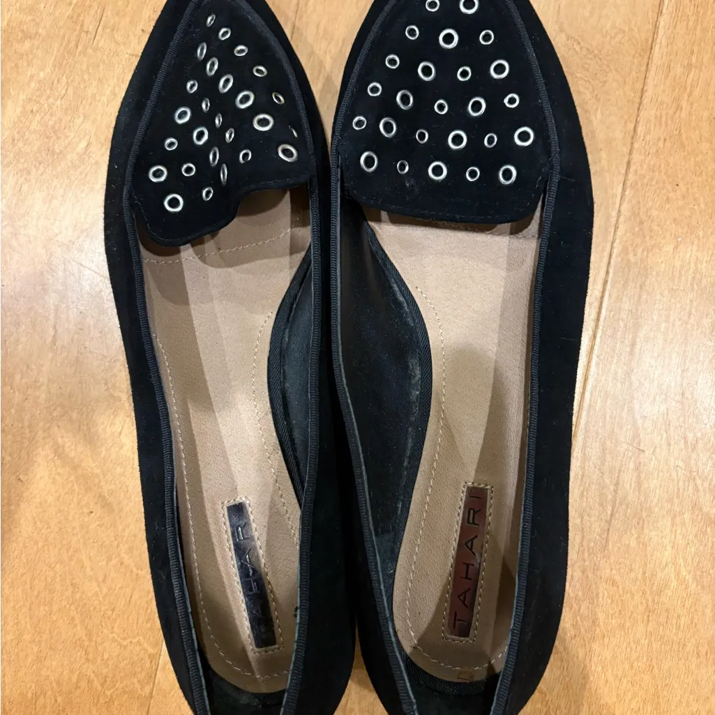 Tahari Esther Suede Grommet pointed toe flats flack shoes  sz 8 new without box - Image 4