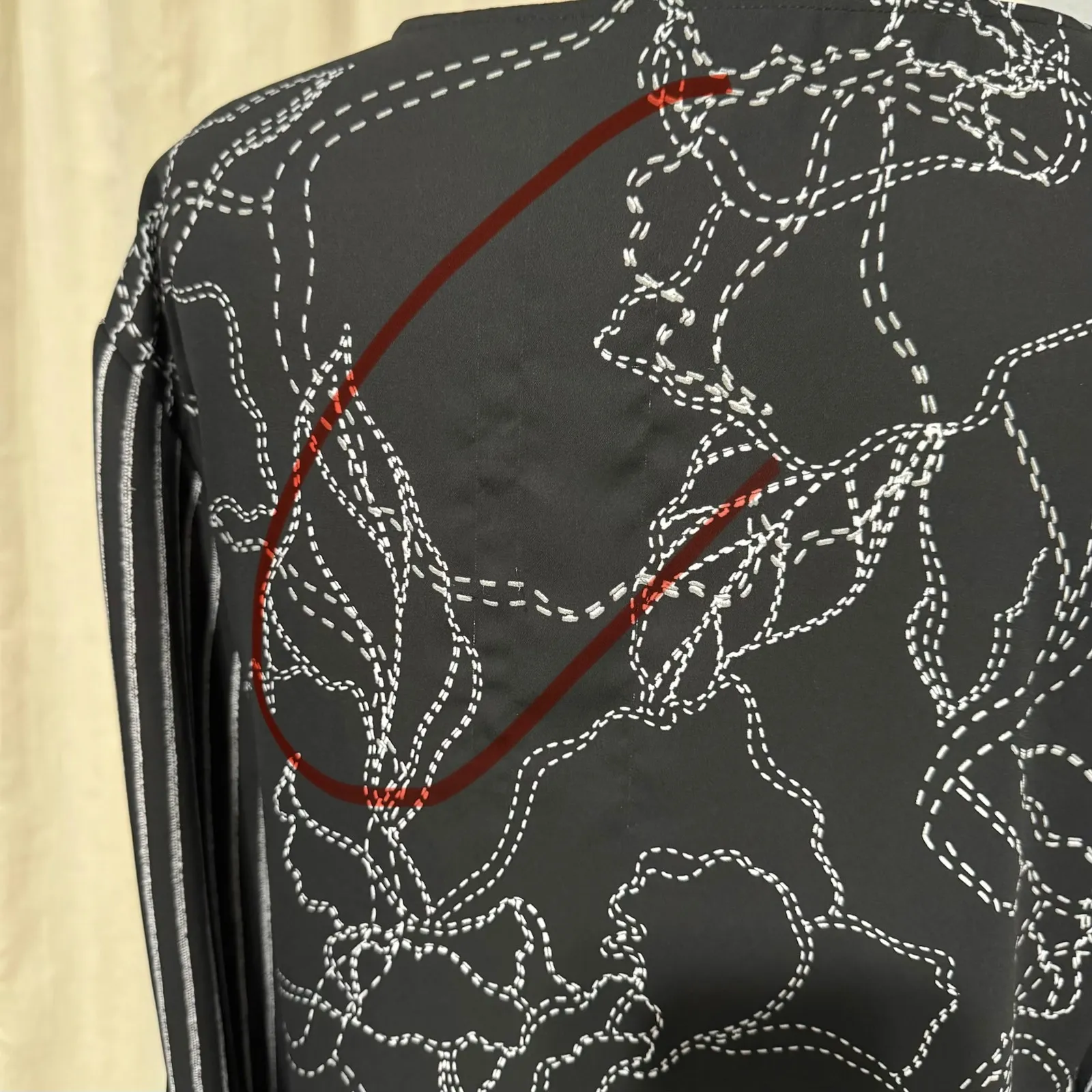 Alfani Black Women's Size L Chain Stripe Wrap V Neck Long Sleeve Blouse Top - Image 11