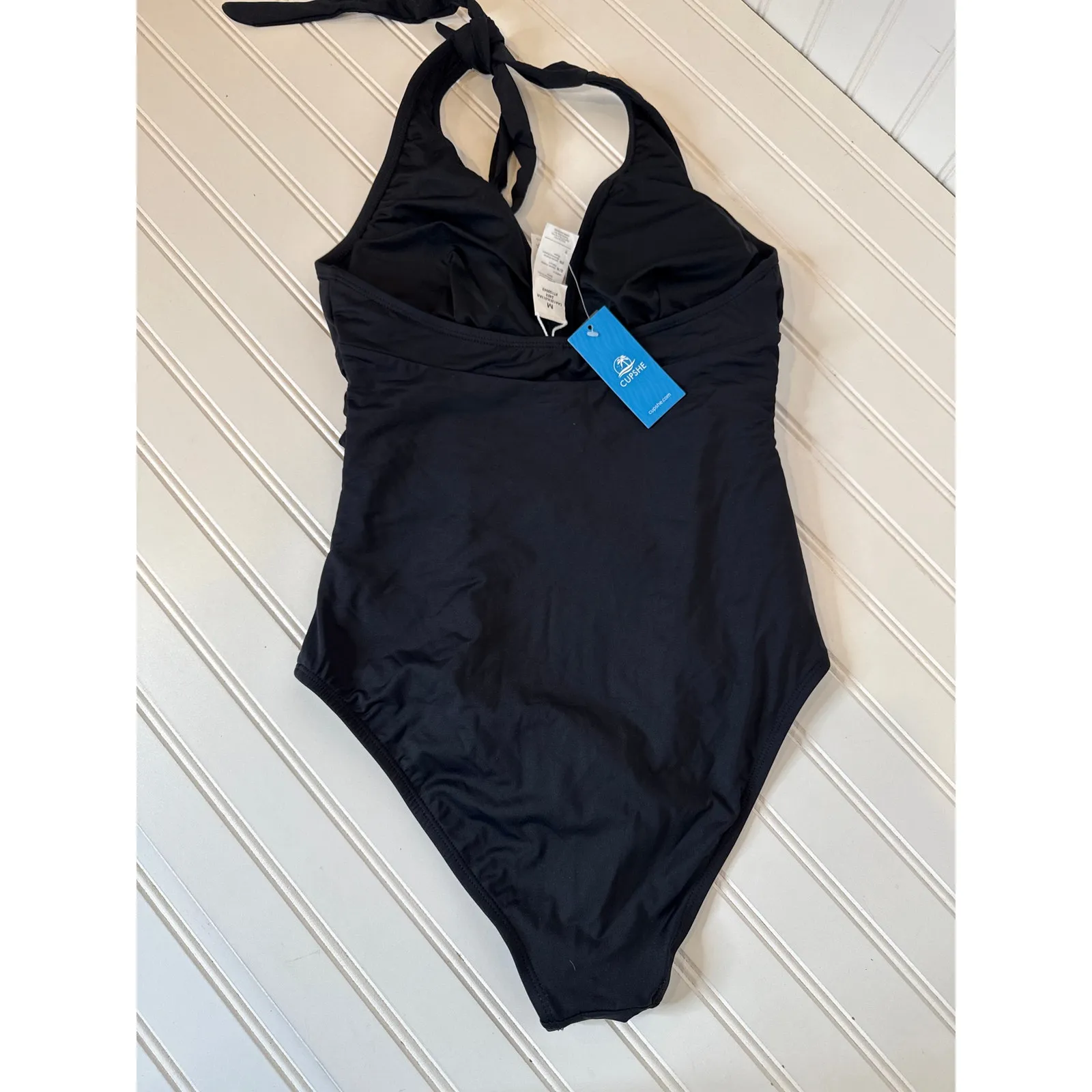 NWT Cupshe LOT OF 2 Bathing Suit - Black Lace Up Swim Beach 1-PC Swimsuit Sz M - Image 6