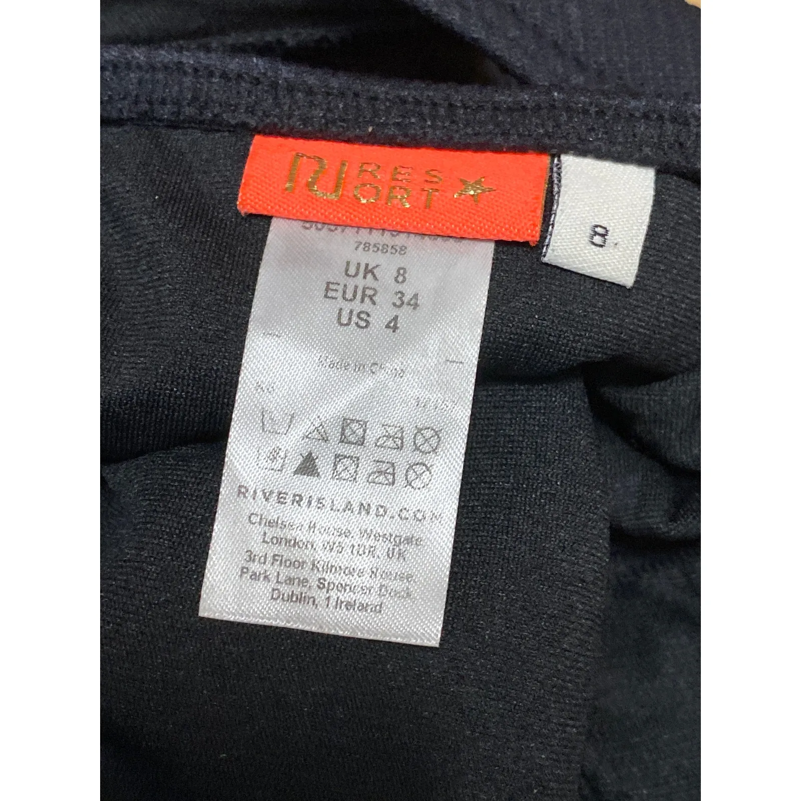 River Island Black Sleeveless One Shoulder Cutout Buckle One piece Swimsuit Sz 8 - Image 3