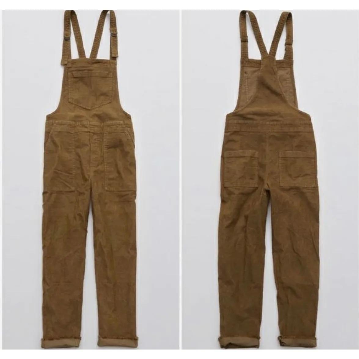 Aerie Bib Overalls Corduroy Werk N Play Women’s XS Brown Suspender Baggy Y2K - Image 3