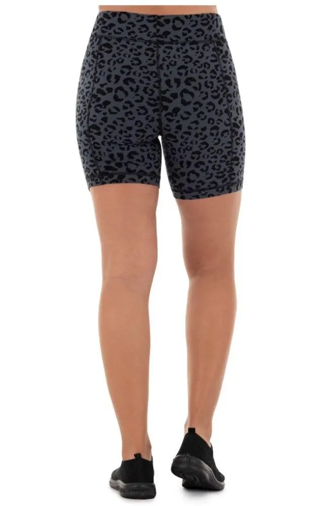 ATHLETIC WORKS Biker Shorts Size Small 4-6 Womens BLACK GRAY High Waist NWOT - Image 3