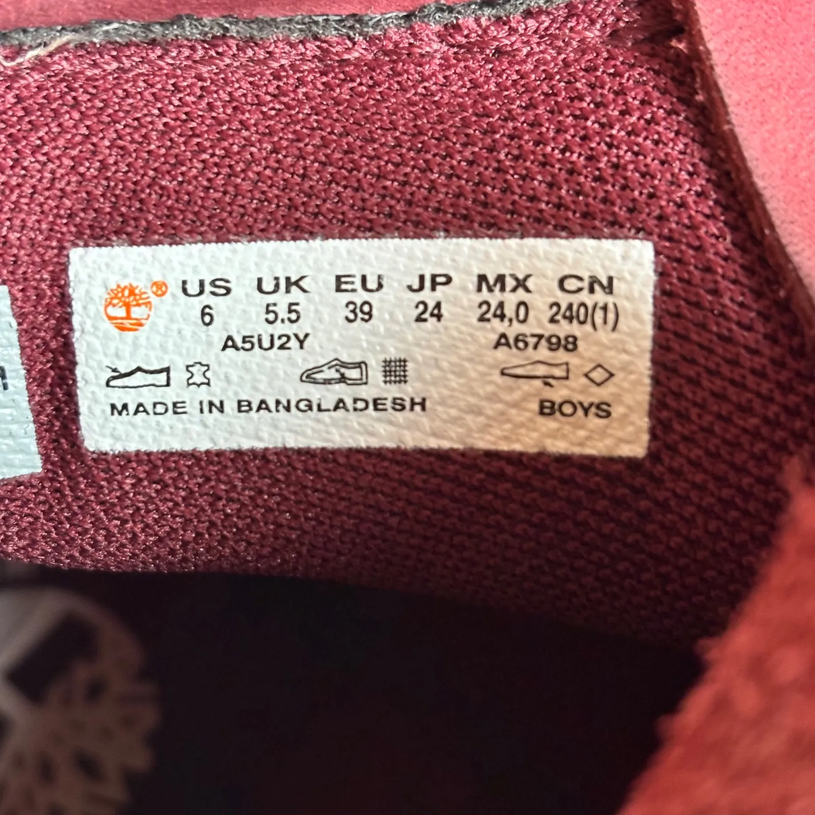 Timberland Premium Waterproof Work Boots Red Suede Gold Accents Lace Up Size - Image 9