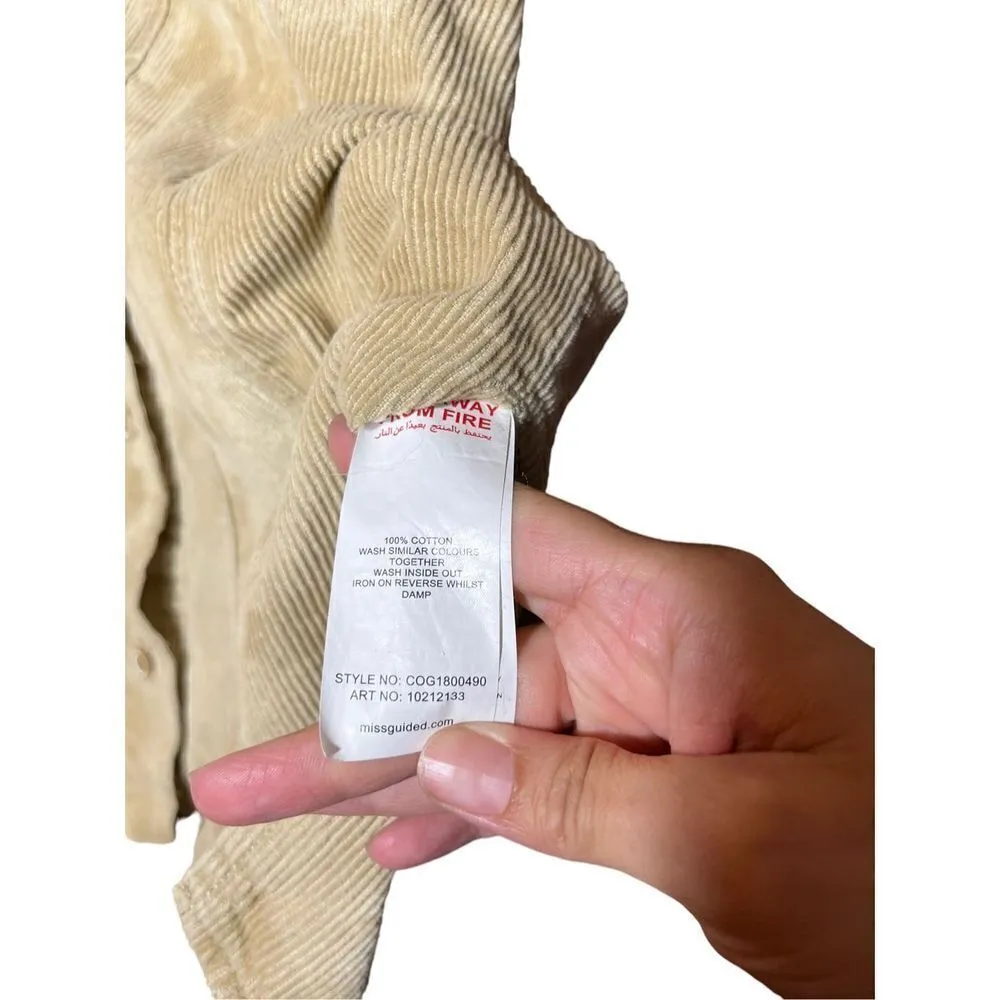 Missguided Corduroy Tie Dye Button Down Shacket Shirt Size 8‎ - Image 6