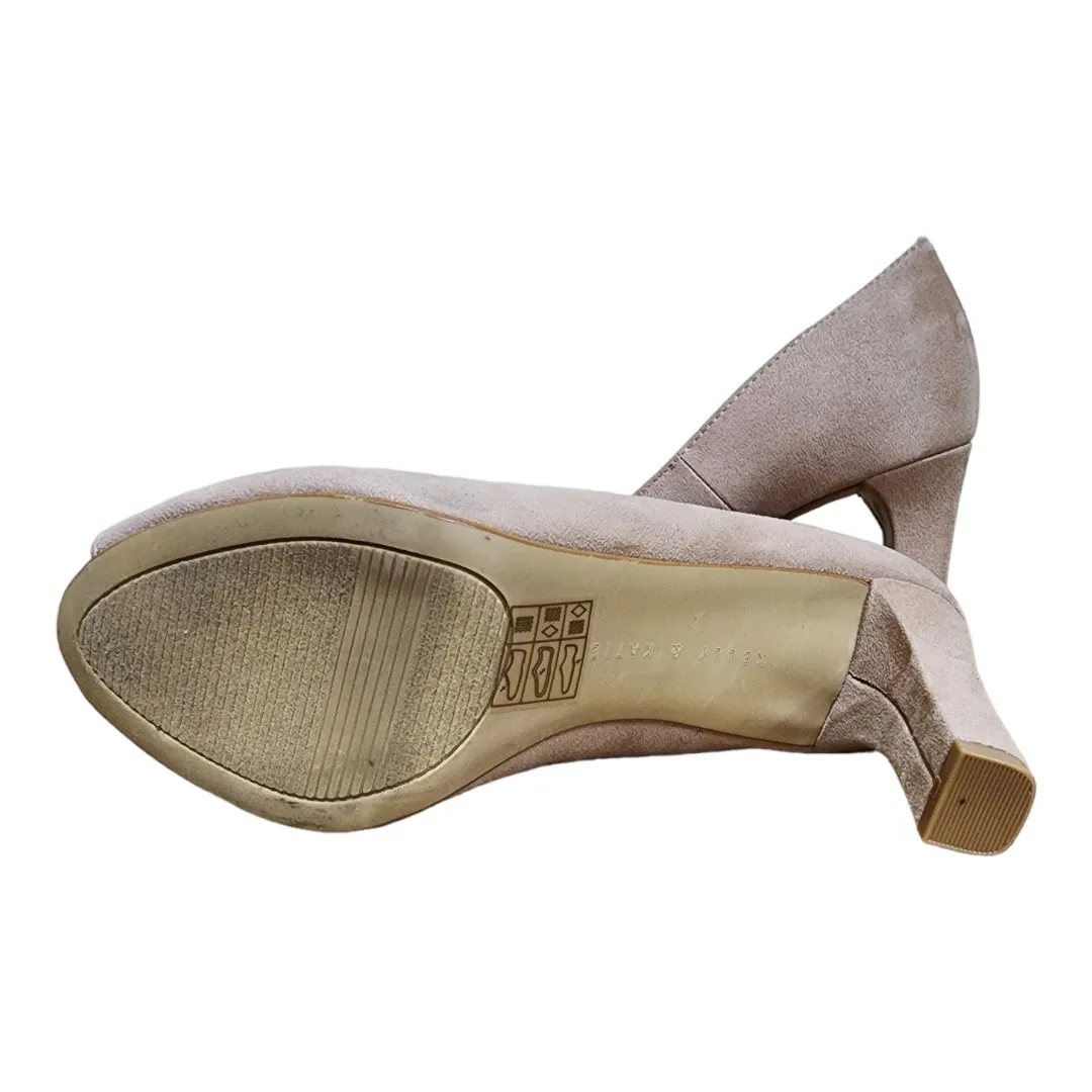 Kelly & Katie Blush Faux Suede Peep Toe Pumps Women’s Size 6 - Image 8