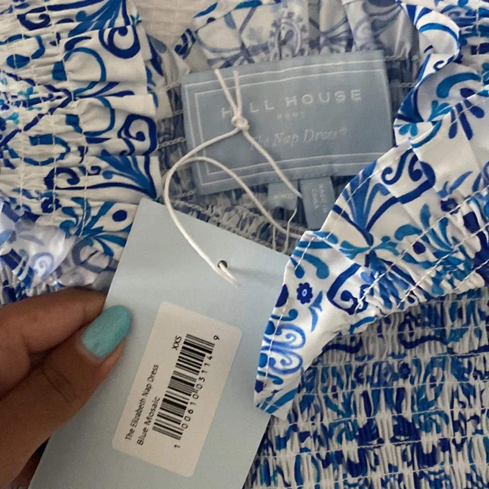 Elizabeth Nap Dress - Blue Mosaic Poplin - Image 3