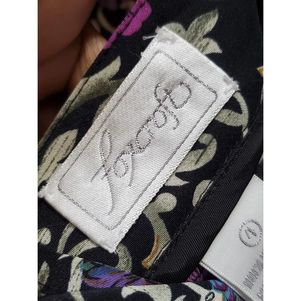 Vintage Fox Croft Floral Polyester Long Sleeve Blazer & Skirt 2 Pc's Suit Size 4 - Image 8