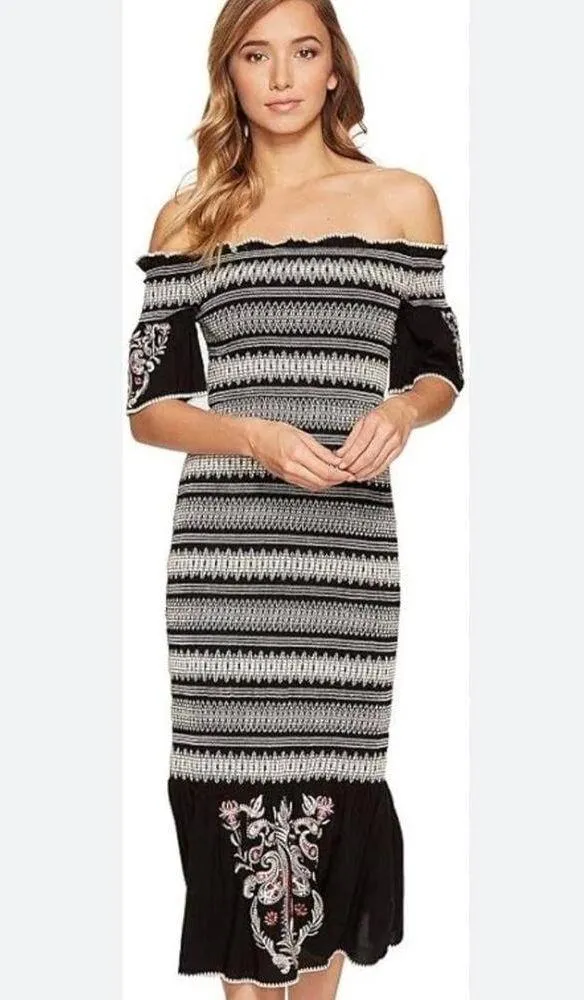 Rachel Zoe Nicolette Midi Dress Embroidered size Large - Image 4