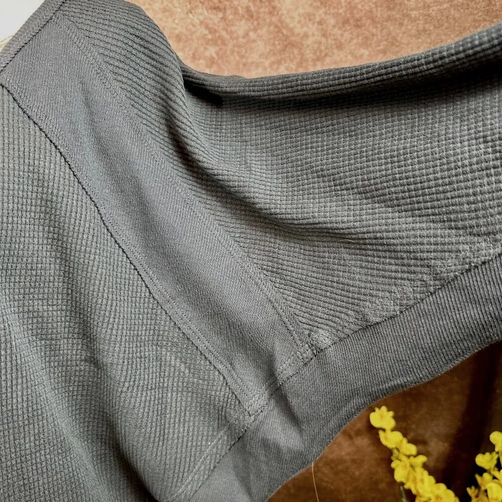 Free People Santa Clara Ribbed Oversized Top Charcoal Black S - Image 9