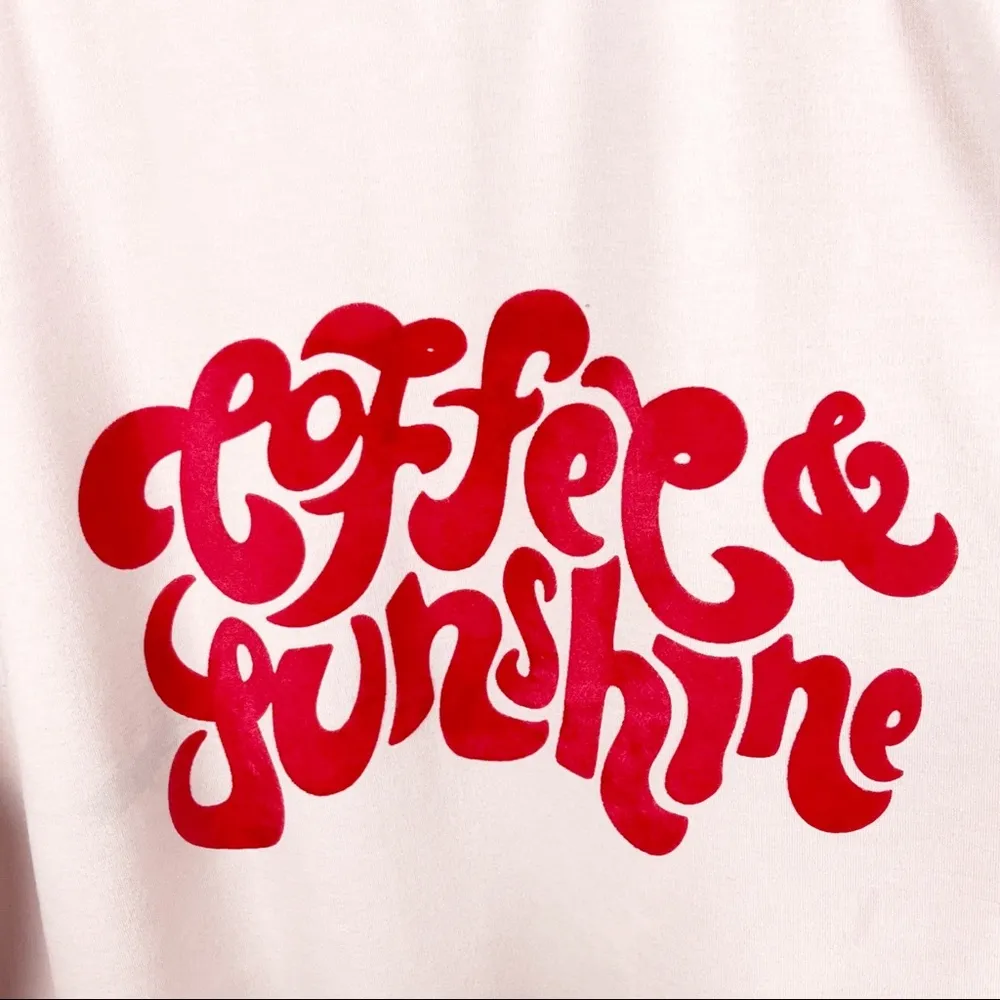 WILDFOX Pink Coffee And Sunshine Graphic Long Sleeves Sweatshirt, Size XXL - Image 5