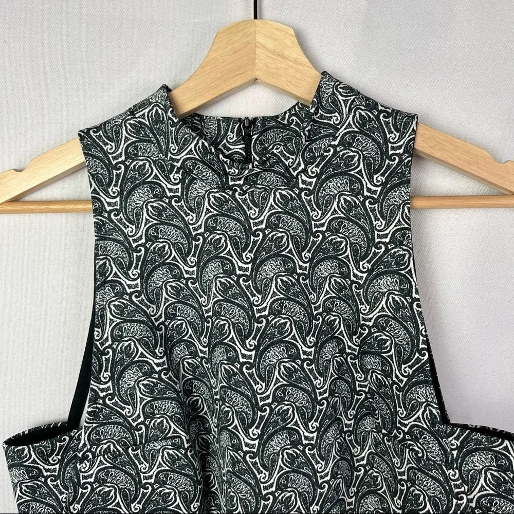 TopShop Black & White Paisley Cut Out Mini Dress 8 - Image 3