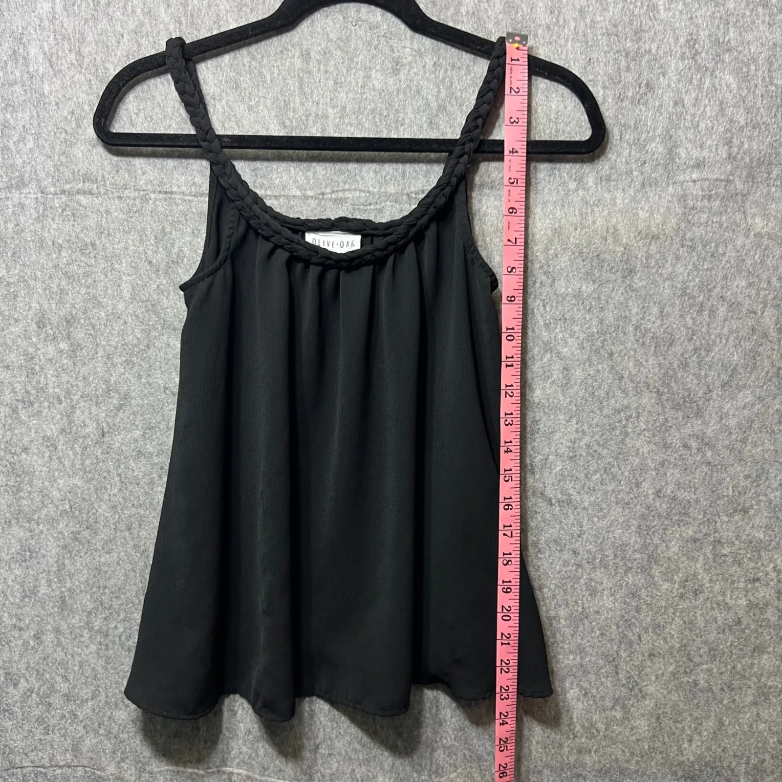 Olive + Oak Tank Top Sheer Braided Strap Sleeveless Casual Black‎ XS - Image 7