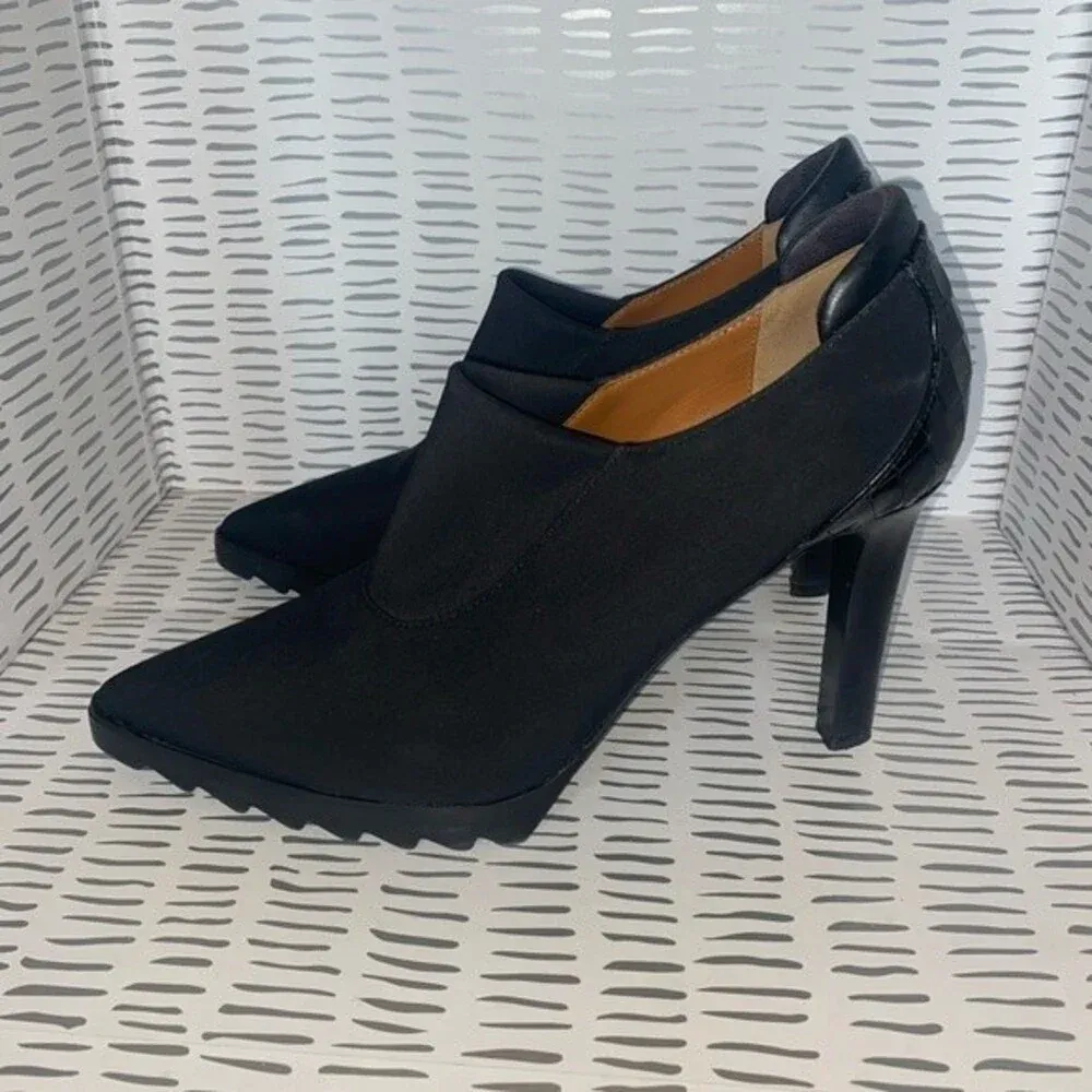 Femme Right Bank Shoe Co‎ Size 9 Black Ankle High Heel Stiletto Platform - Image 2