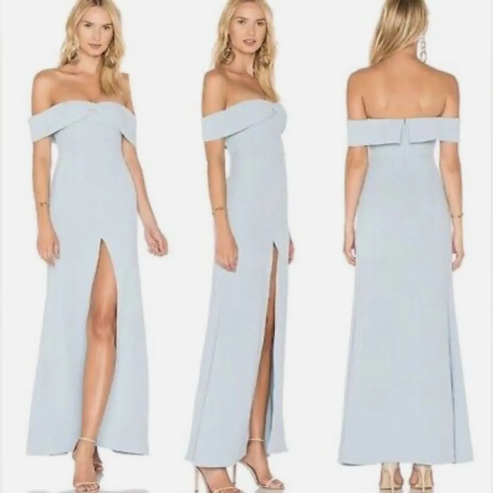 Lovers + Friends Danica Off The Shoulder Gown Maxi  Front Slit NWT XS *FLAW* - Image 3