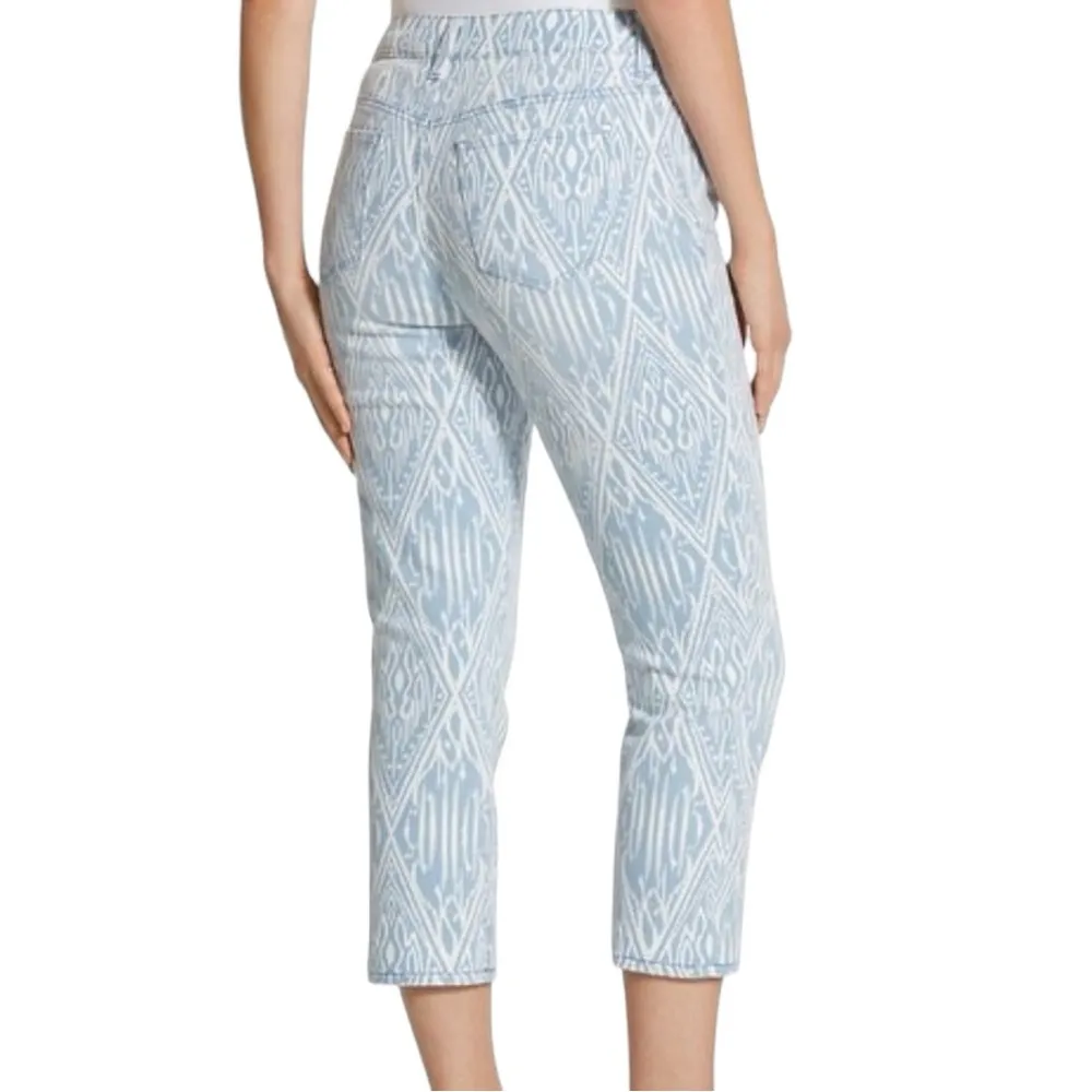 Chicos Platinum Tribal Ikat Print Crop Jean Southwestern Size XS - Image 2