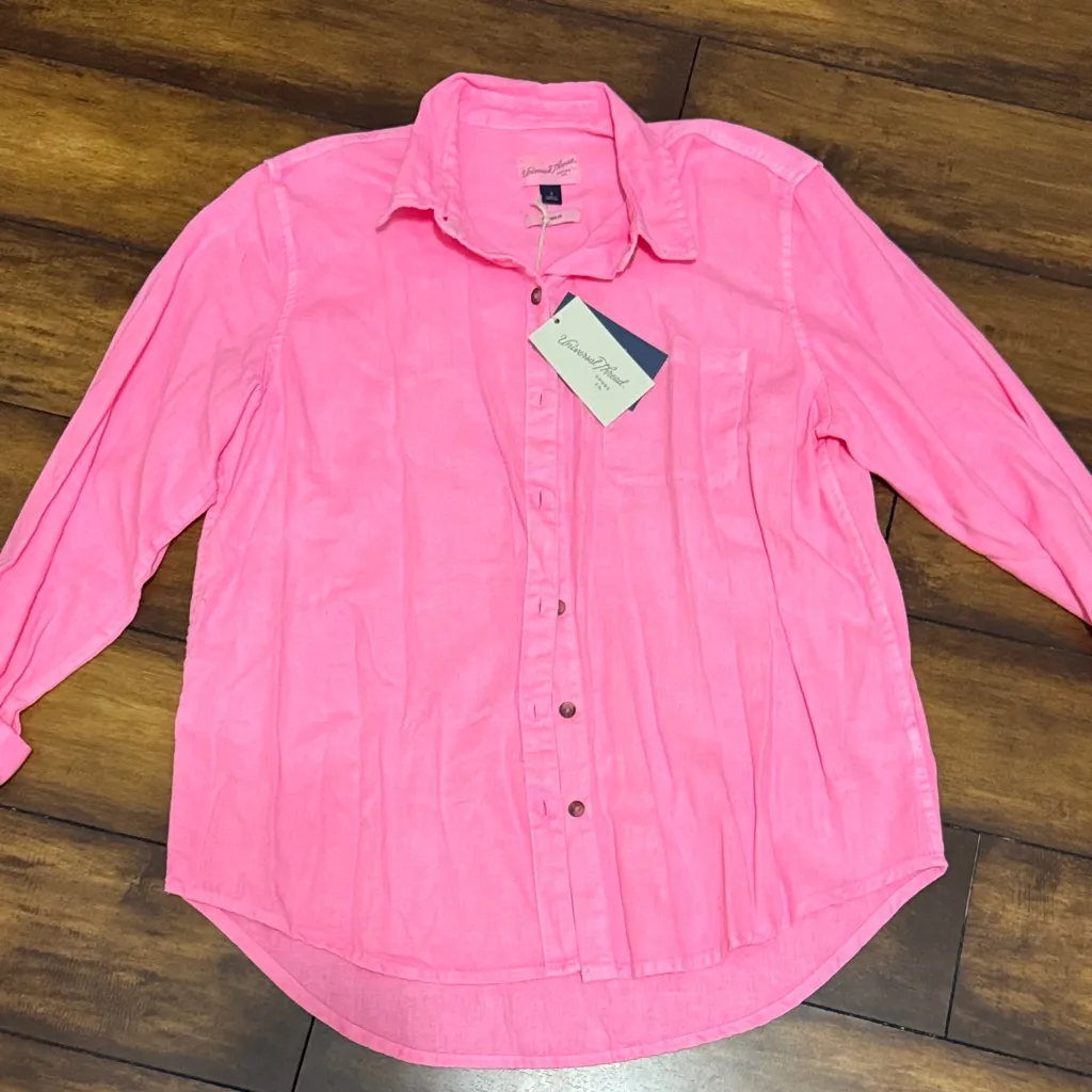 Universal Thread Pink Button-Up Shirt and Shorts Set - Image 5
