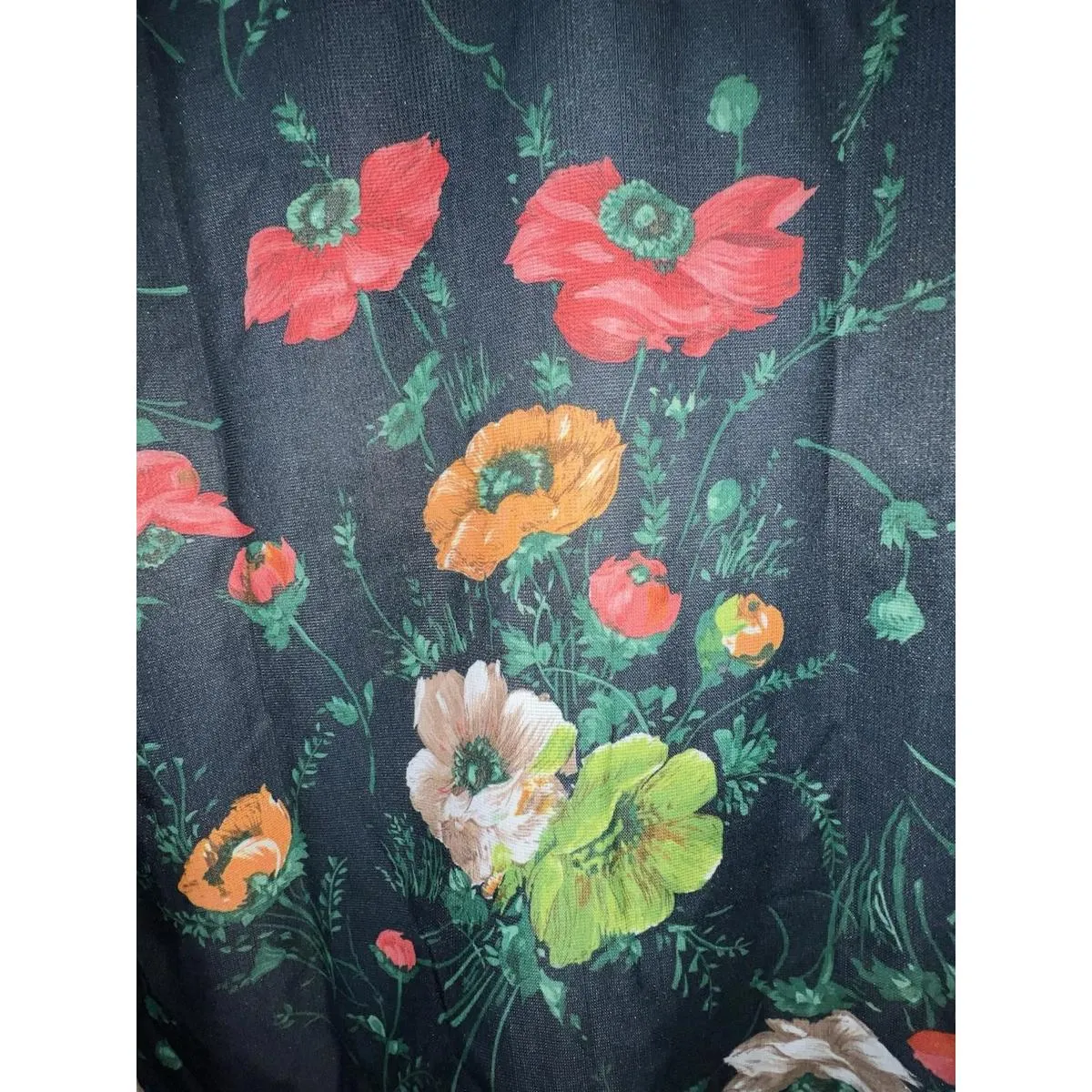 NPC Fashions VTG 1970s Floral Polyester Cottagecore, Grannycore, Boho Shirt M/L Size M - Image 8