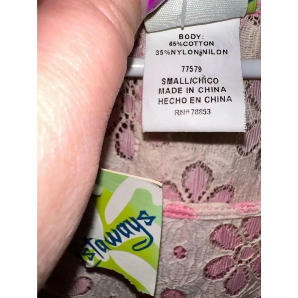 Castaways by Cromper Company Pink Floral Lace Crochet Tunic Top Swim Coverup NWT - Image 7