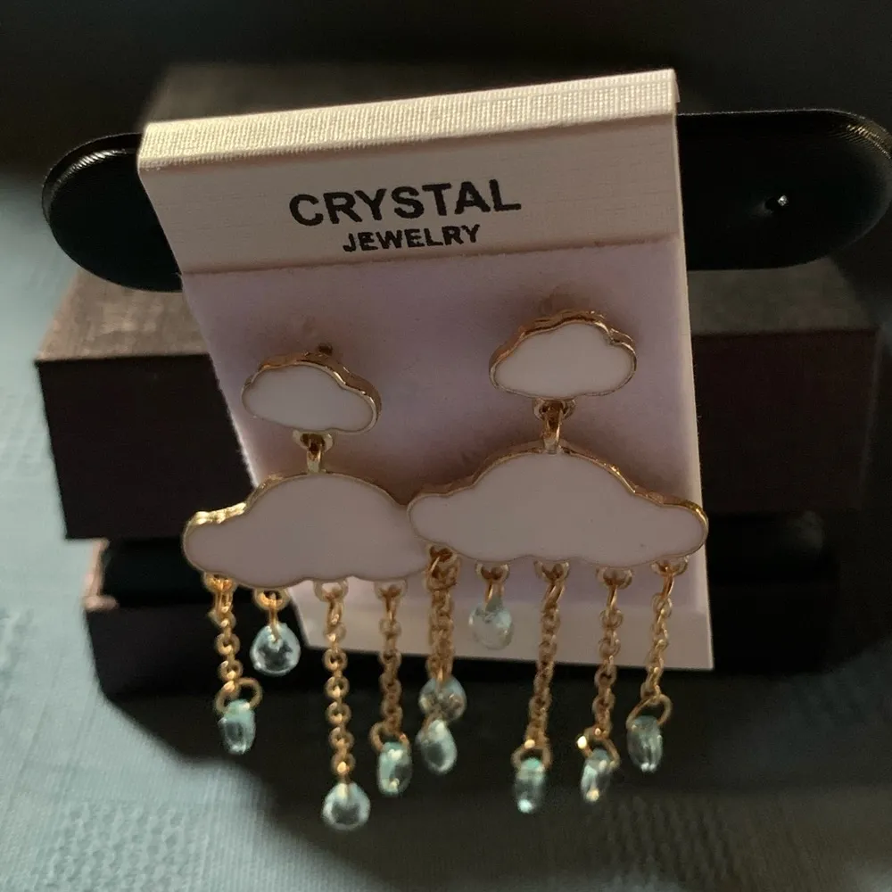 Enamel Rain Cloud Dangle Earrings - Image 5