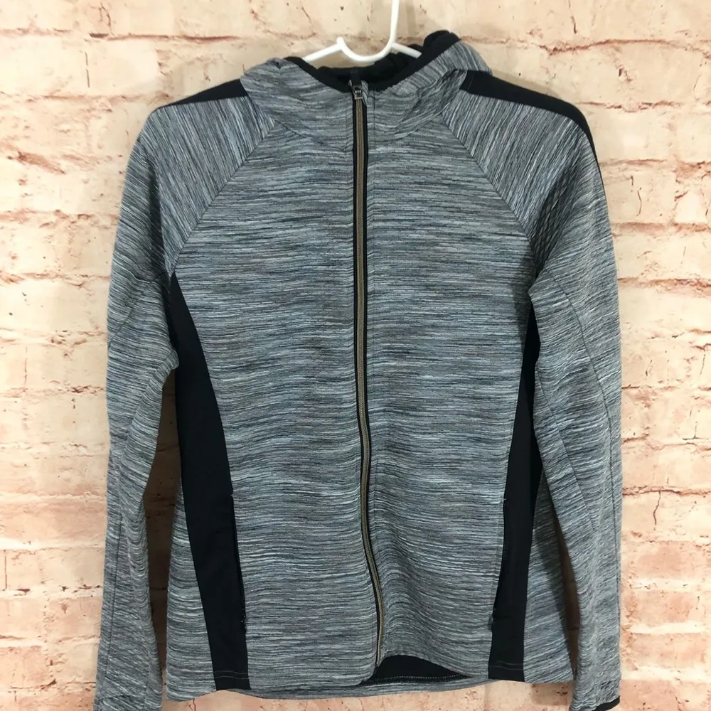 Athleta Snowscape Gray Space Dye Hoodie Jacket - Image 4