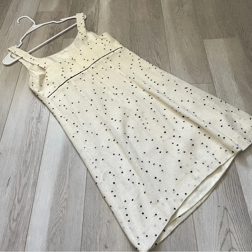 Vintage Chic Dress polka dot knee length womens Cream (size 6) sossys originals Black - Image 4