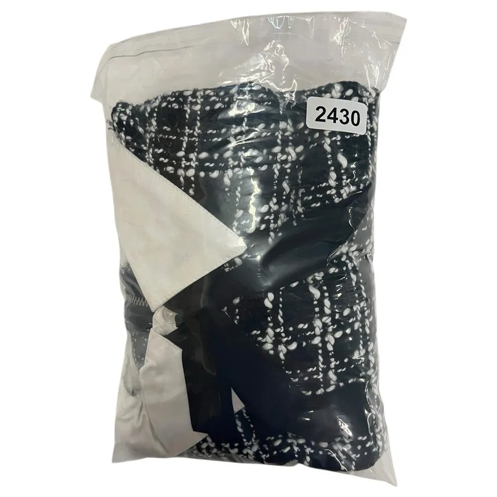 New BeBop Dress Womens Small Black White Tweed Academic Wednesday Addams Preppy - Image 13