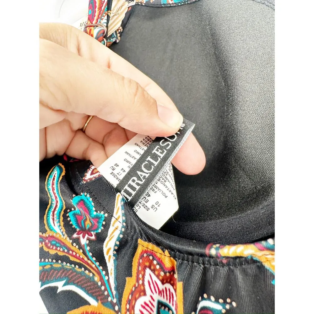 Miraclesuit Scotch Black Floral Siren One Piece Swimsuit Size 10 NWT - Image 7