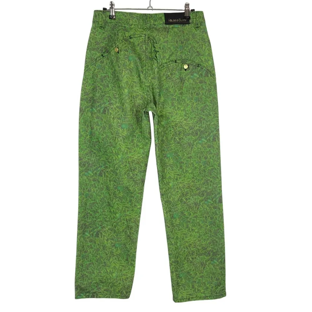 HOUSE OF SUNNY London Fields Jessie High Waisted Button Fly Straight Leg Jeans 4 Green - Image 4