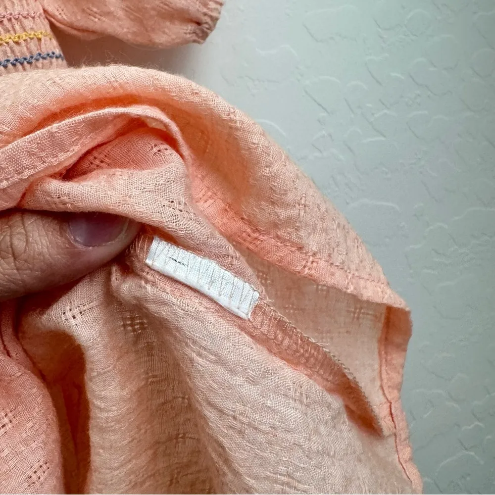 Promesa Orange Smocked Babydoll Puff Sleeve Top - Image 6