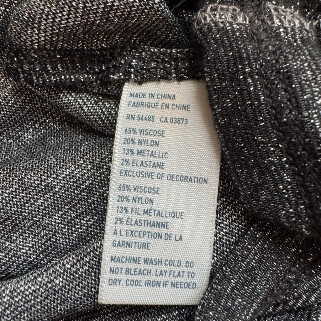 American Eagle Gray Black Shimmer Metallic Semi-Sheer Stretch Racerback Tank XS - Image 6