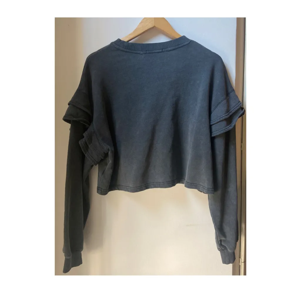 7 For All Mankind Ruffle Crop Sweatshirt - Image 3