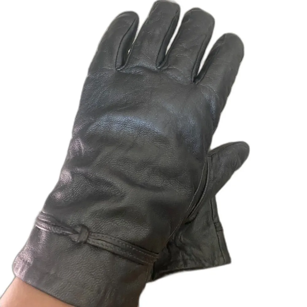 Isotoner Women's Genuine Leather Driving Gloves Charcoal Black Shimmer - Image 2