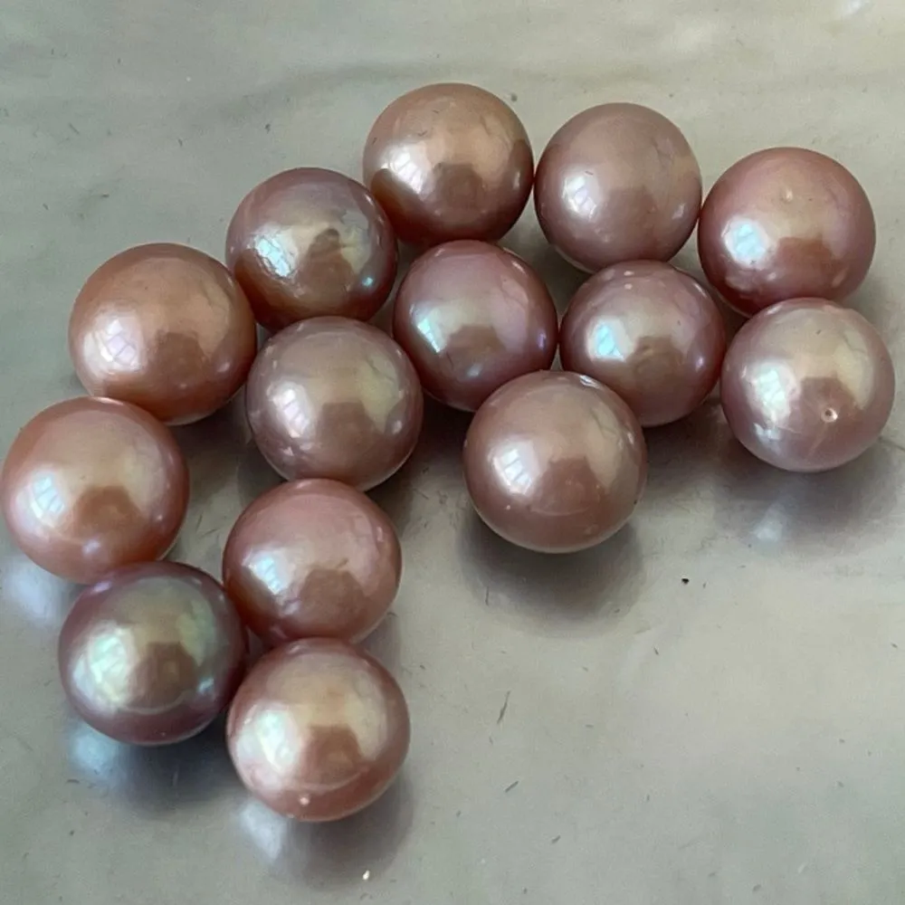 Edison Pearl Mother of Pearl Ivory & Pink Pikake Bracelet Purple - Image 6