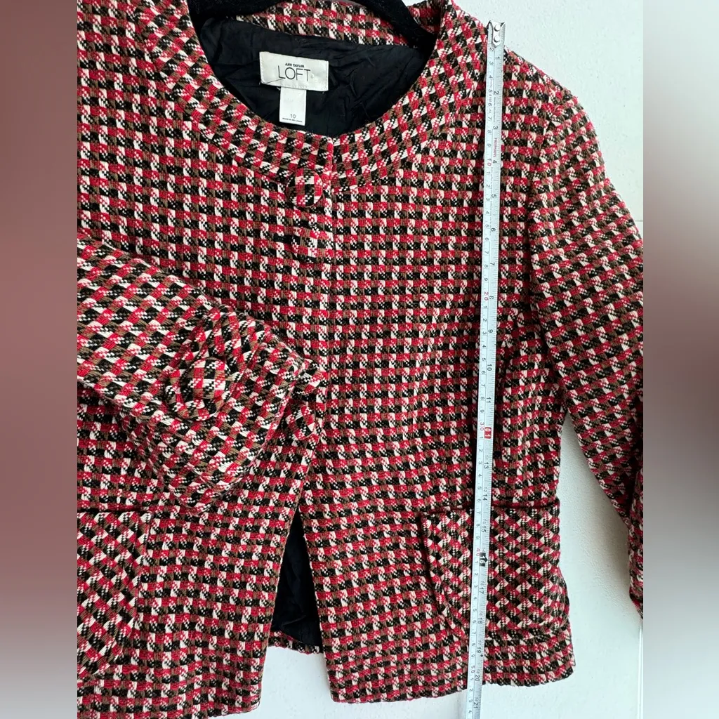 Ann Taylor LOFT Wool Plaid Jacket Size 10 - Image 6