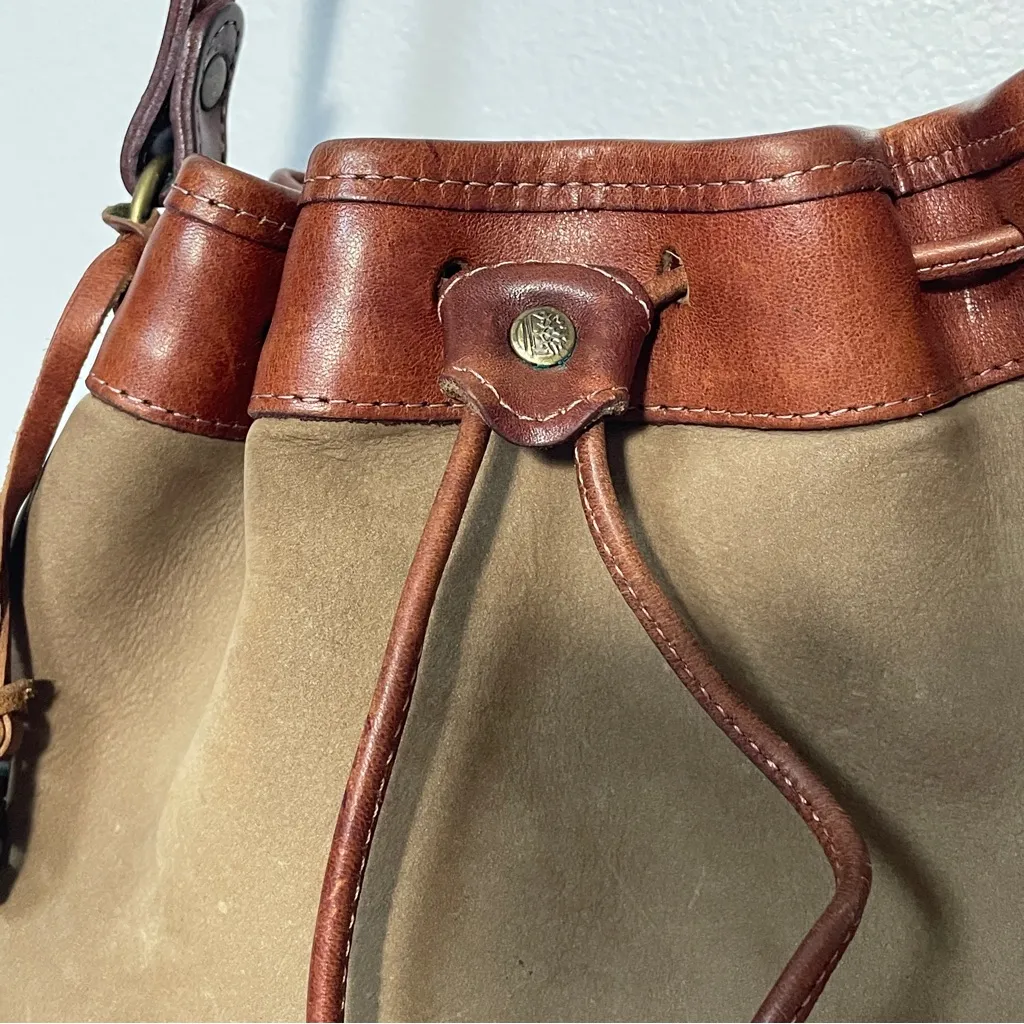 Timberland Vintage Suede Leather Bucket Bag | Crossbody Drawstring |‎ EUC - Image 3